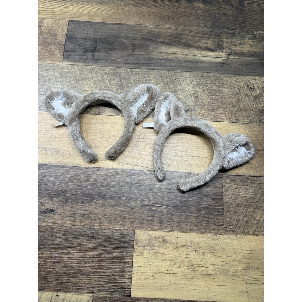 Lot of 2 Great Wolf Lodge GWL Gray Plush Ears Souvenir Headband Unisex Kid
